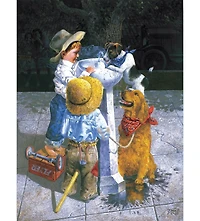 SunsOut Cowboy Watering Hole 500 piece Jigsaw Puzzle for Adults