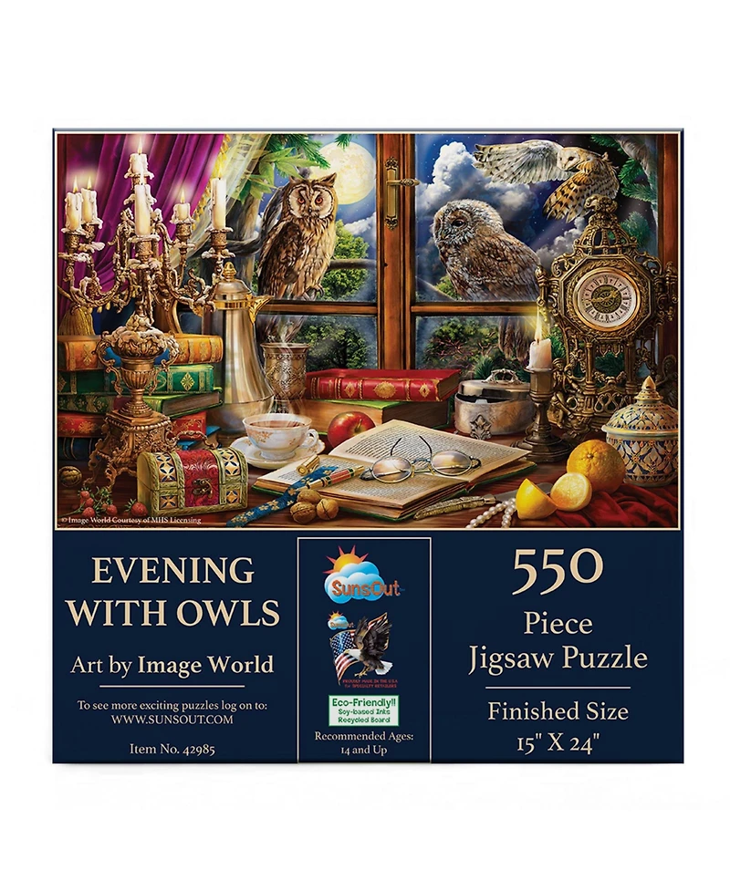 SunsOut Evening with Owls 550 piece Jigsaw Puzzle for Adults