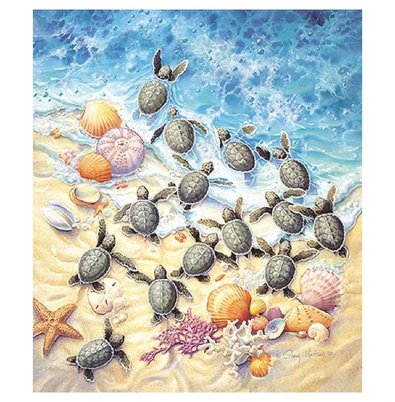 SunsOut Green Turtle Hatchlings 550 piece Jigsaw Puzzle for Adults
