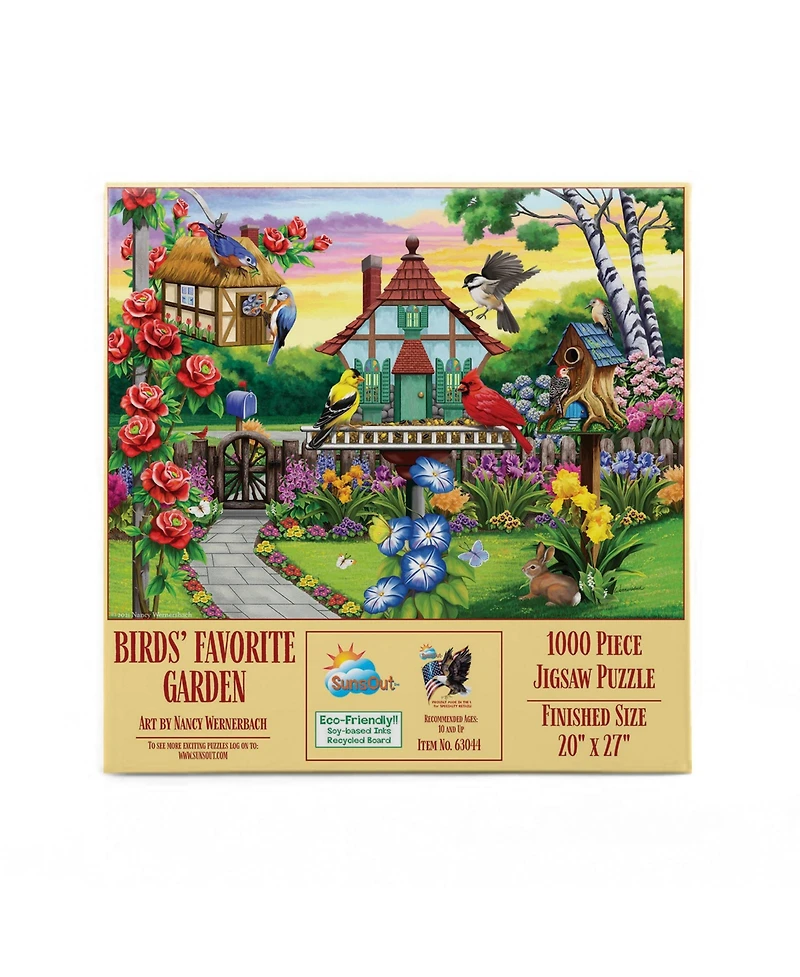 SunsOut Birds' Favorite Garden 1000 piece Jigsaw Puzzle for Adults