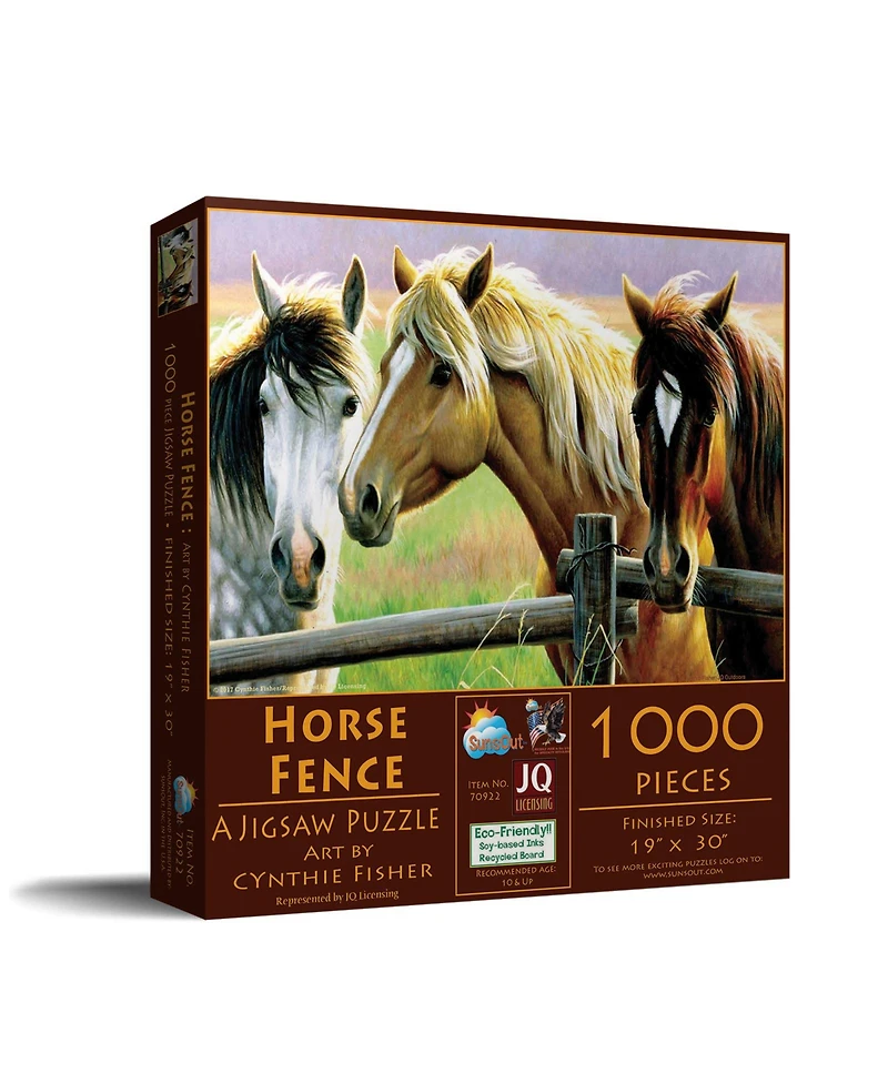 SunsOut Horse Fence 1000 piece Jigsaw Puzzle for Adults