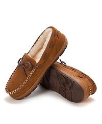 Dearfoams Men's Forster Genuine Shearling Moccasin Slippers