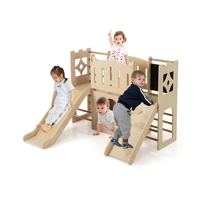 Hongge 8 in 1 Toddler Wooden Indoor Playground with Climber