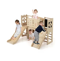Hongge 8 in 1 Toddler Wooden Indoor Playground with Climber