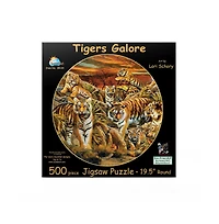 SunsOut Tigers Galore 500 piece Jigsaw Puzzle for Adults Round