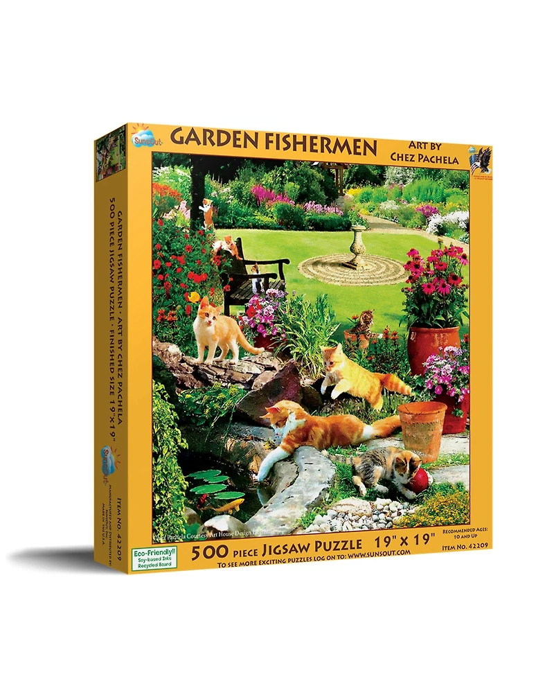 SunsOut Garden Fishermen 500 piece Jigsaw Puzzle for Adults