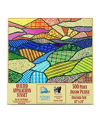 SunsOut Quilted Appalachian Sunset 500 piece Jigsaw Puzzle for Adults