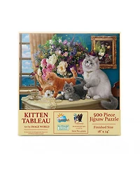 SunsOut Kitten Tableau 500 piece Jigsaw Puzzle for Adults