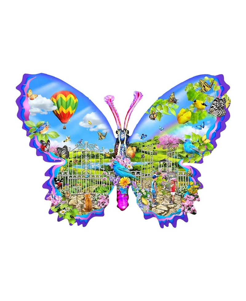 SunsOut Garden Butterfly 1000 piece Jigsaw Puzzle for Adults Special Shape