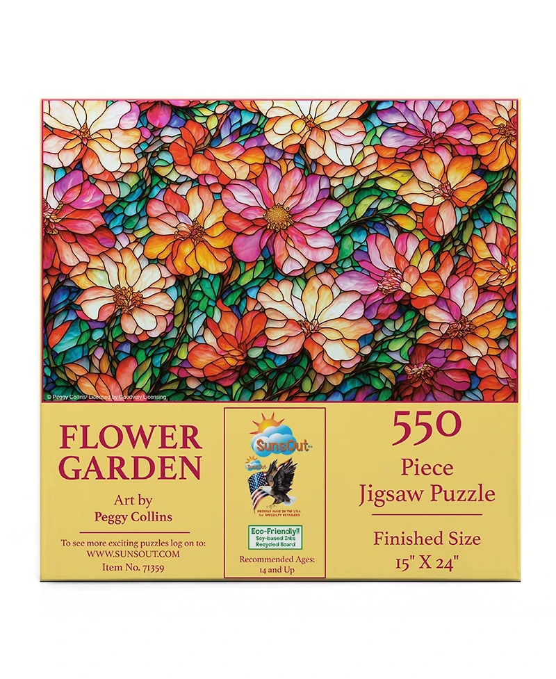 SunsOut Flower Garden 550 piece Jigsaw Puzzle for Adults