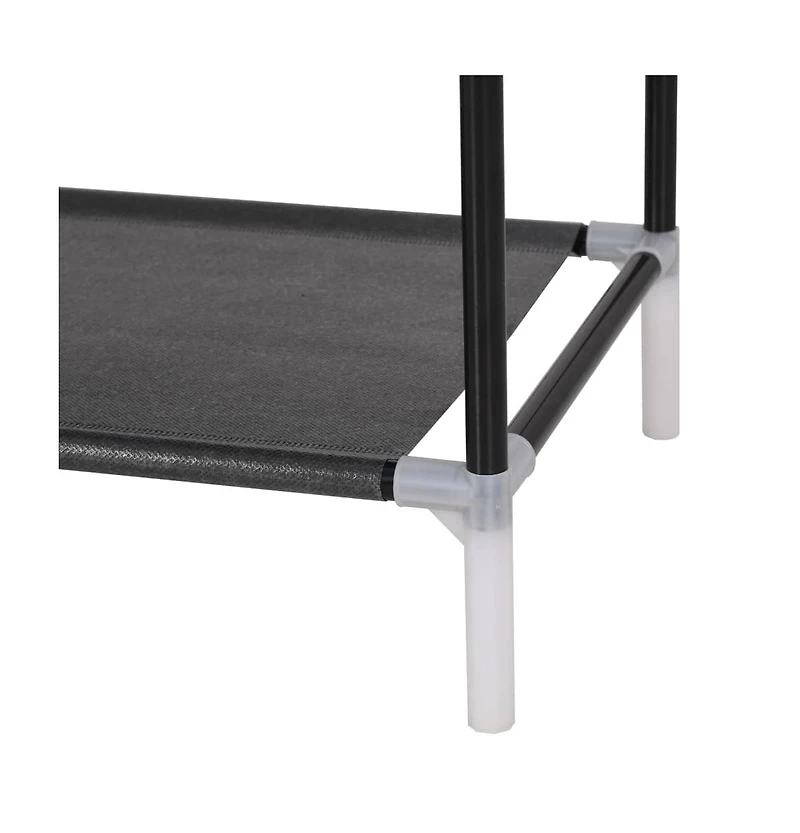 vidaXL Shoe Rack with 8 Shelves Metal and Non-woven Fabric Black