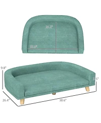 Zeus & Ruta Green Washable Cushion Large Cat Sofa Bed