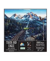 SunsOut Train and Eagle 1000 piece Jigsaw Puzzle for Adults