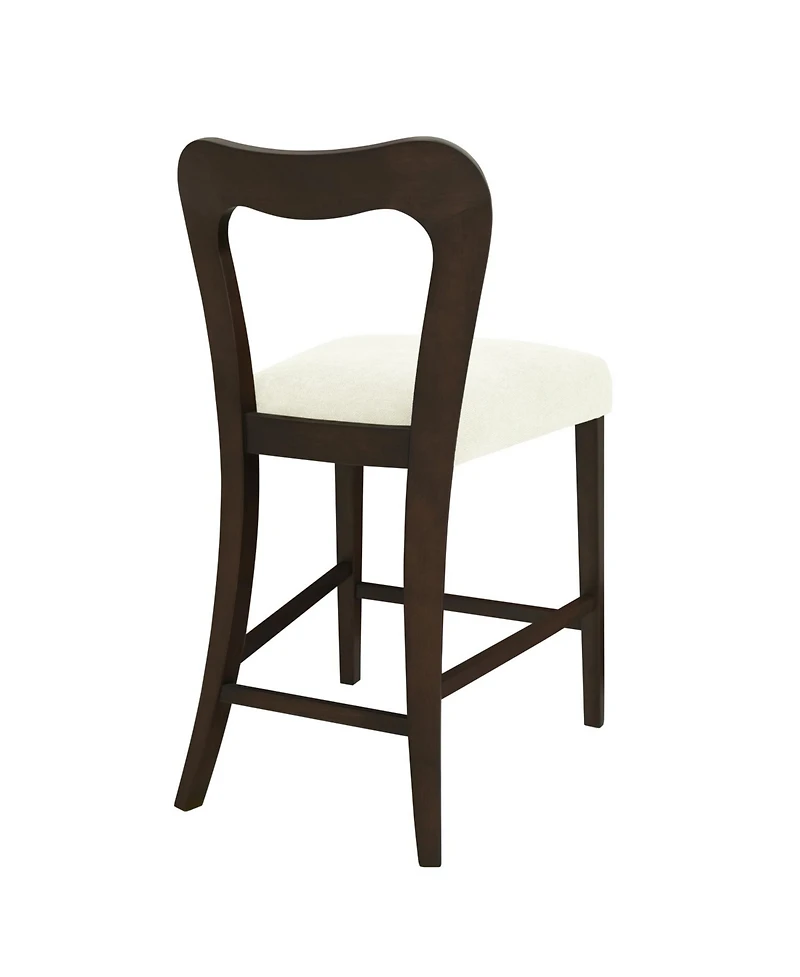Streamdale Furniture Counter Stool Without Arm(dark brown+beige) Set of 2