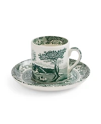 Spode Heritage Green Italian Espresso Cups and Saucers, Set of 4