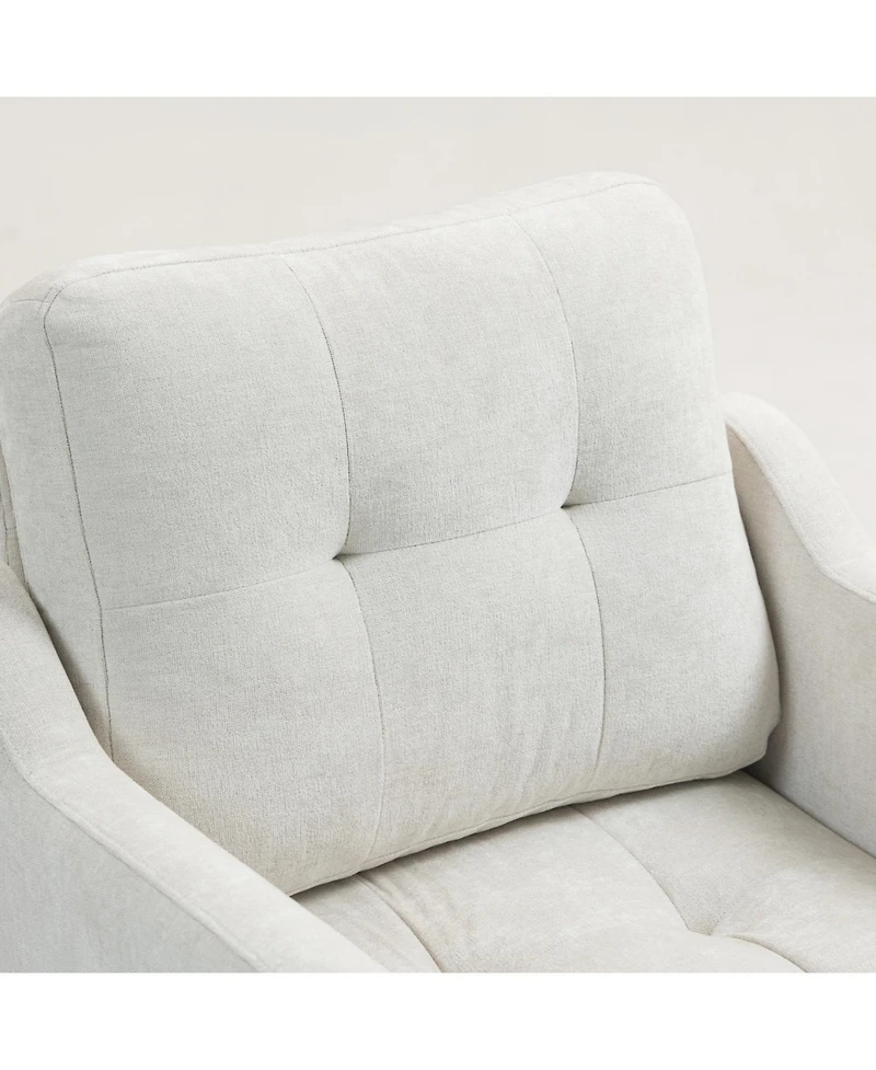 Streamdale Furniture Accent Chenille Chair w/ Usb Ergonomic Back Retro Legs