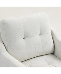 Streamdale Furniture Accent Chenille Chair w/ Usb Ergonomic Back Retro Legs