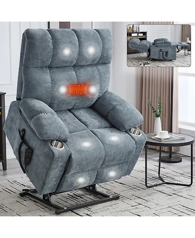Streamdale Furniture Grey Power Lift Recliner Massage/Heat