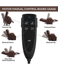 Streamdale Furniture Dual Motor Power Lift Recliner with Heat & Massage, 350 Lbs, Brown