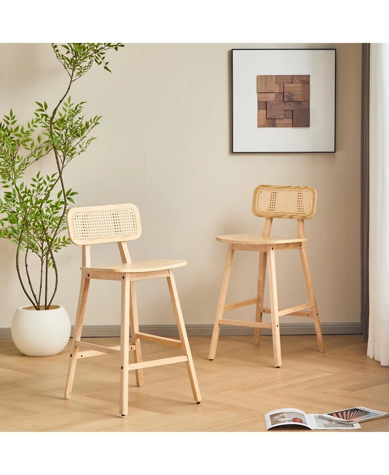 Streamdale Furniture Bari Indoor Wood Barstool, Set of 2