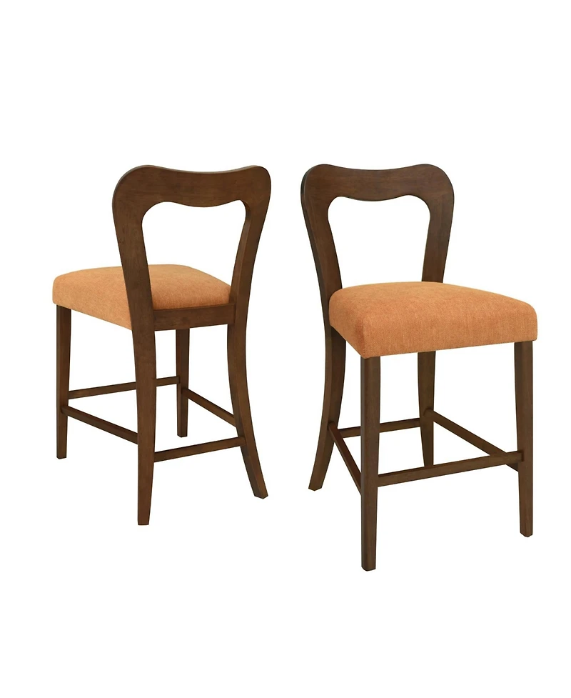 Streamdale Furniture Counter Stool Without Arm(walnut+caramel) Set of 2