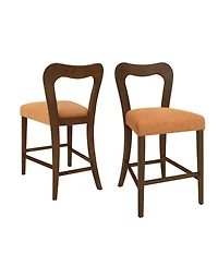 Streamdale Furniture Counter Stool Without Arm(walnut+caramel) Set of 2