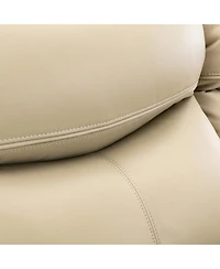 Streamdale Furniture Breathable Leather Manual Reclining recliner chair for living room, Cream