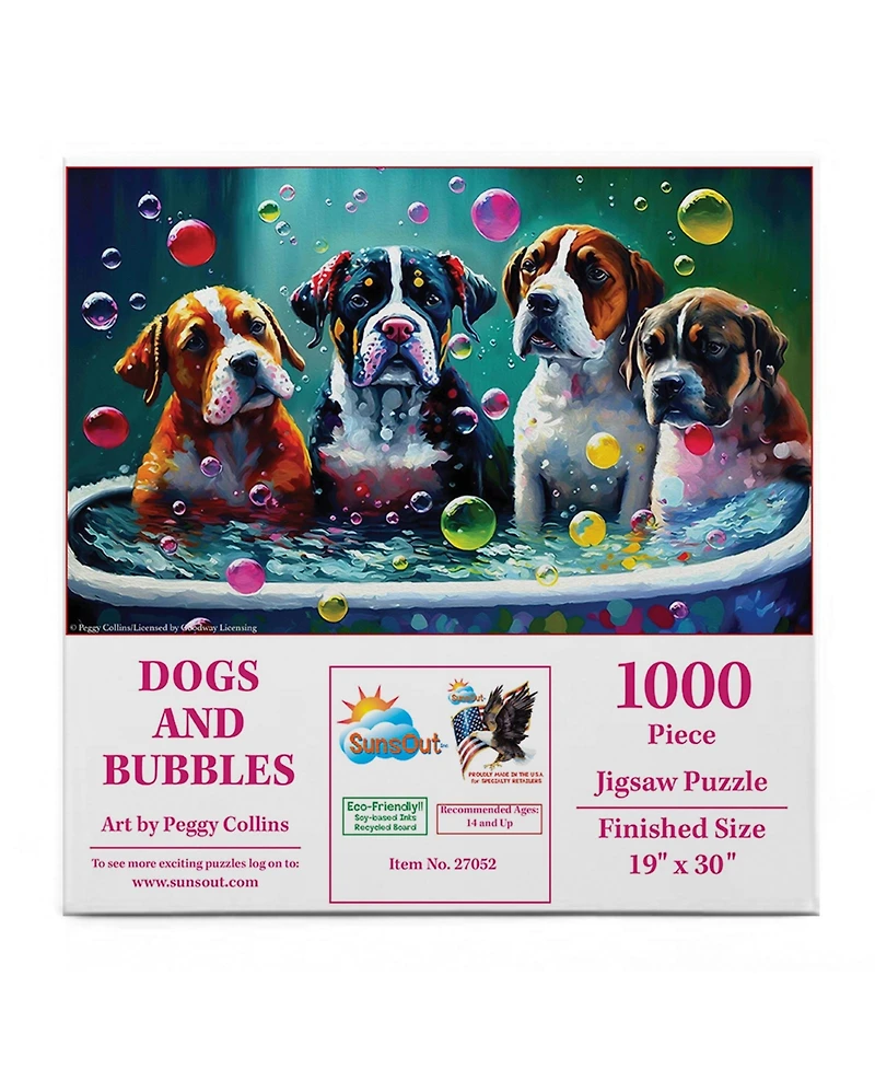 SunsOut Dogs and Bubbles 1000-piece Jigsaw Puzzle for Adults
