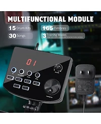 Yescom Electric Drum Set Adult Digital Silent Drum Kit 8" w/ Throne Beginner for Apartment