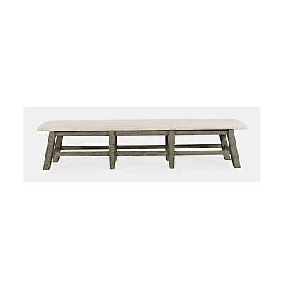 Jofran Telluride Rustic Farmhouse Solid Wood 85" Upholstered Dining Bench