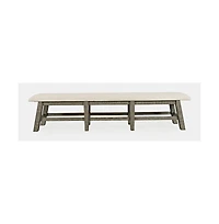 Jofran Telluride Rustic Farmhouse Solid Wood 85" Upholstered Dining Bench