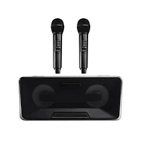 Artudatech Portable Karaoke Speaker System with 2 Wireless Mics, 20W HiFi Sound, Bluetooth & Aux for Parties and Camping