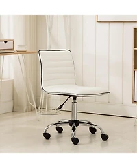 Simplie Fun Chromel Adjustable Air Lift Office Chair, White