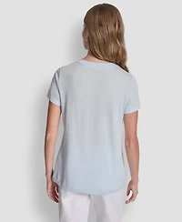 Dkny Jeans Women's Double Foil Horizontal Outline Stud Logo T-Shirt