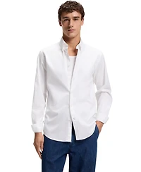 Boss by Hugo Men's Regular-Fit Stretch-Cotton Dobby Shirt