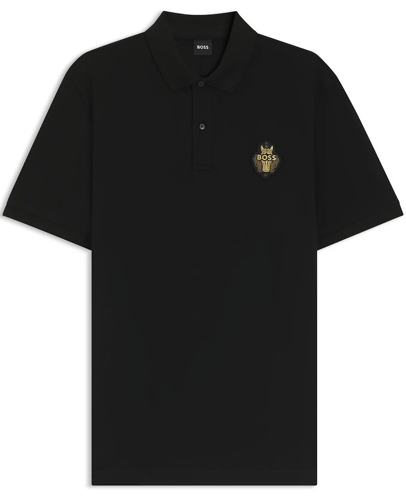 Boss by Hugo Men's Cotton-Pique Logo Artwork Polo Shirt