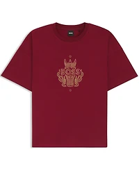 Boss by Hugo Men's Cotton-Jersey Logo Artwork T-Shirt