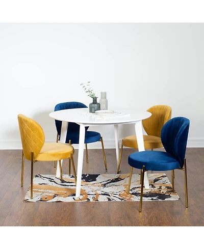 Streamdale Furniture 5-Pc Contemporary Dining Set, White Round