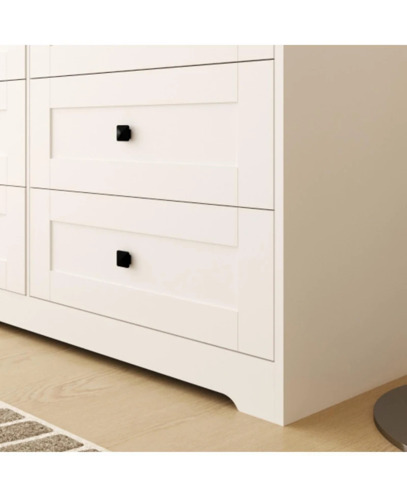 Streamdale Furniture Streamdale Chest Of Drawer with 6 drawers white color farm door