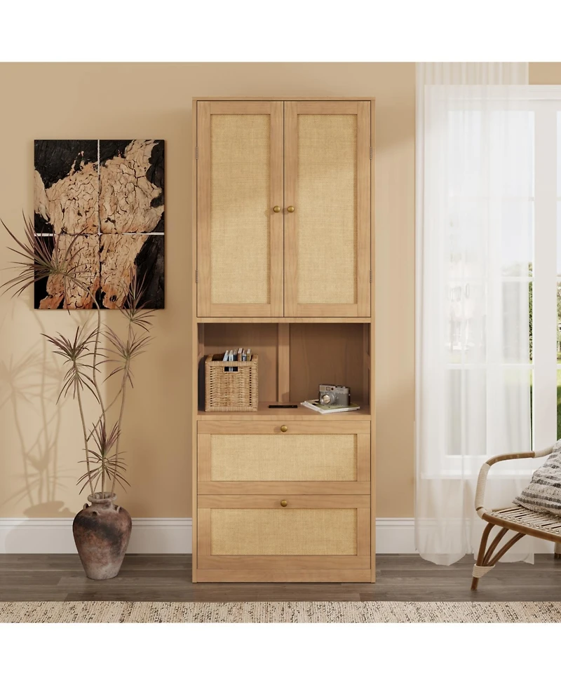 Streamdale Furniture Bookshelf with Usb 3 Drawers & 2 Doors