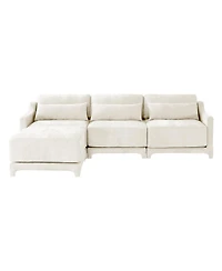 Streamdale Furniture Chenille 3-Seater Sofa w/ Ottomans