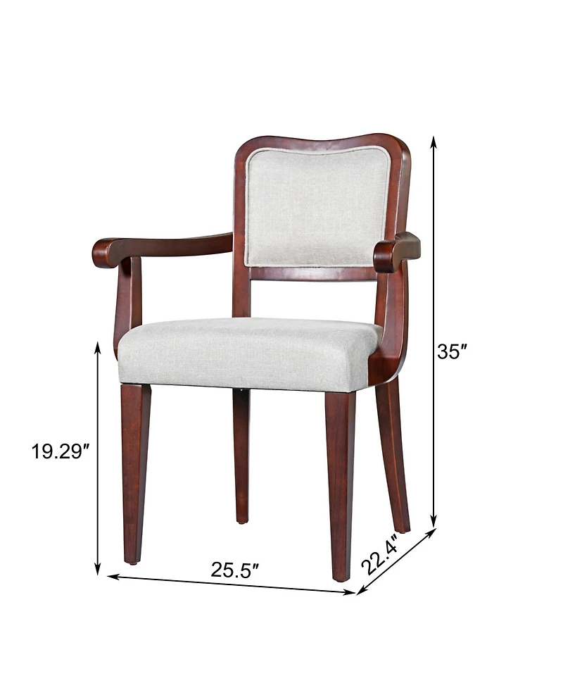 Streamdale Furniture 42" Round Oak Dining Set- Table & 2 Walnut Armchairs