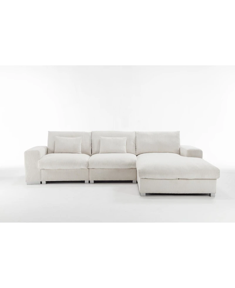 Streamdale Furniture Nordic L-Shaped Flannel Sofa - Minimalist Living Room