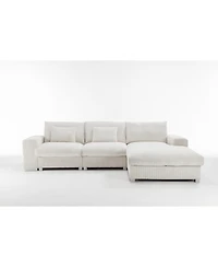 Streamdale Furniture Nordic L-Shaped Flannel Sofa - Minimalist Living Room