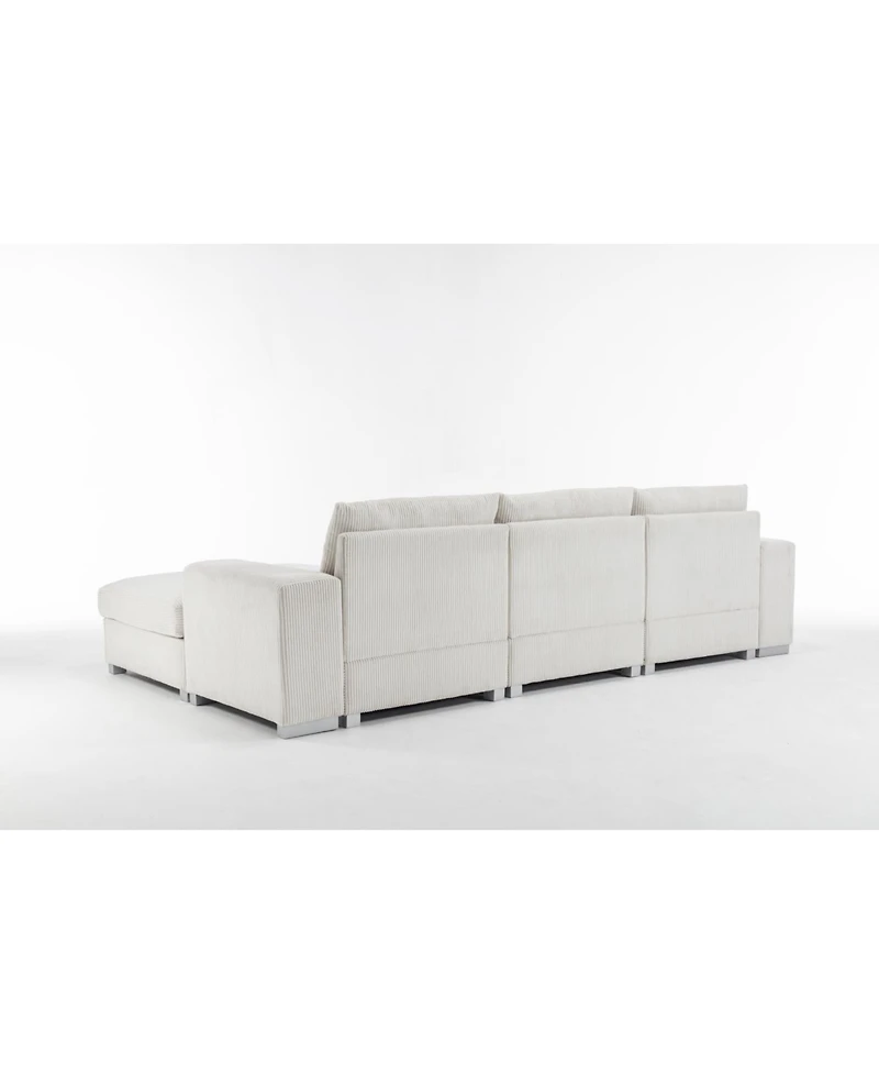 Streamdale Furniture Nordic L-Shaped Flannel Sofa - Minimalist Living Room