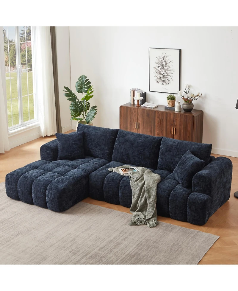 Streamdale Chenille L-Shape Sectional Sofa Sleeper Couch
