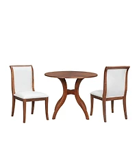 Streamdale Furniture Walnut Round Dining Set- 39.4" Table + 2 Chairs