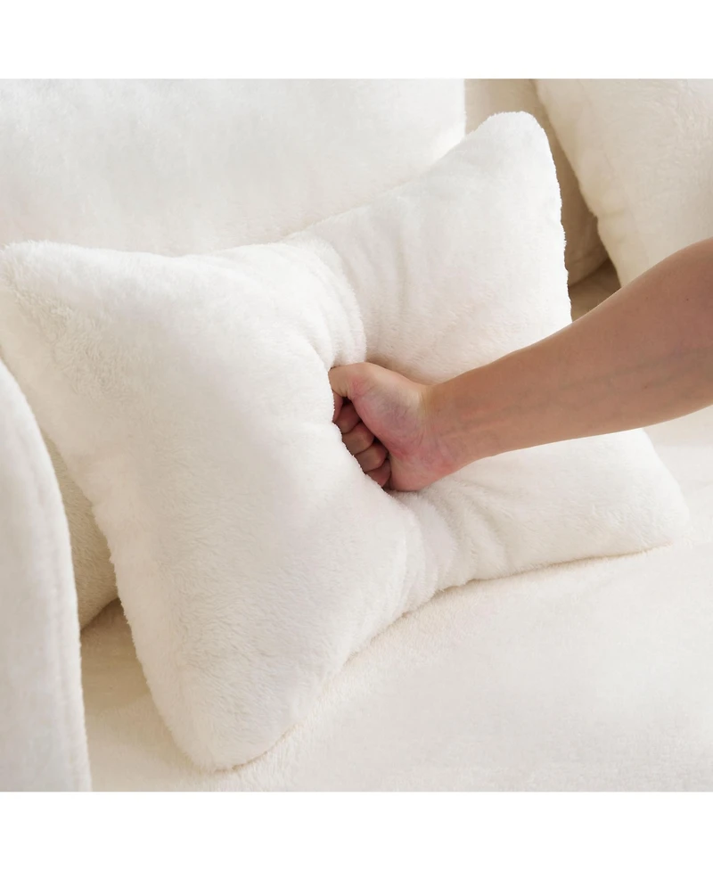 Streamdale Furniture Queen White Floor Sofa Bed with Pillows