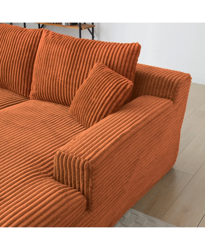 Streamdale 87" Oversized Sectional Sofa Bed with Double Chaise - Orange