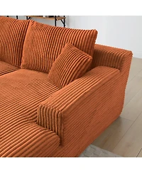 Streamdale 87" Oversized Sectional Sofa Bed with Double Chaise - Orange